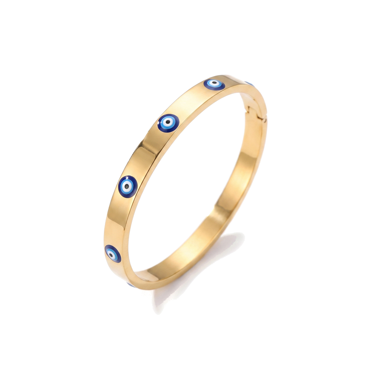 Gold Evil Eye Bangle