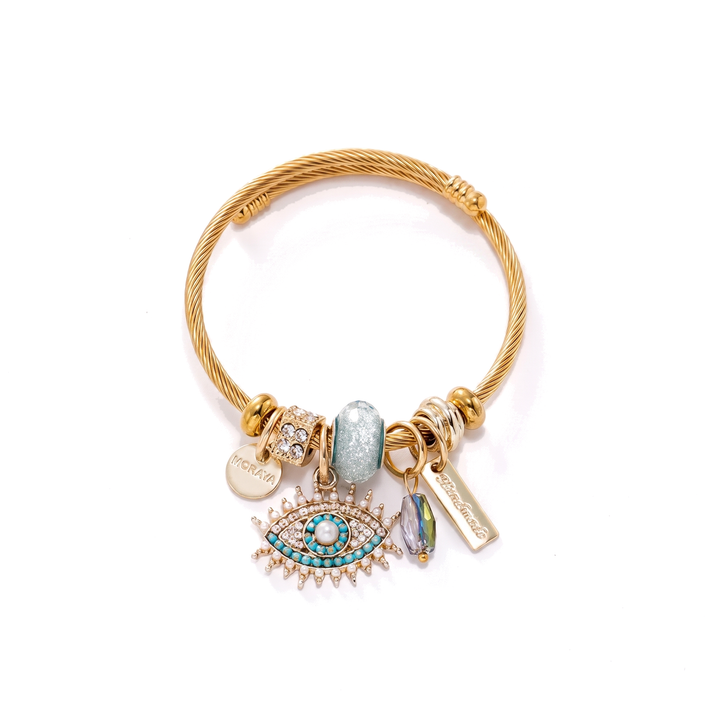 Gold Evil Eye Bangle