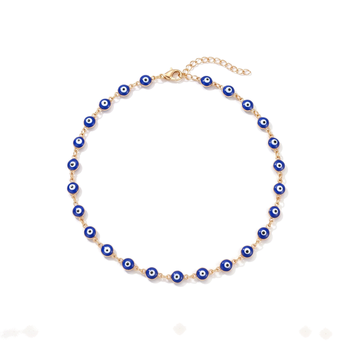 Blue Evil Eye Choker Necklace