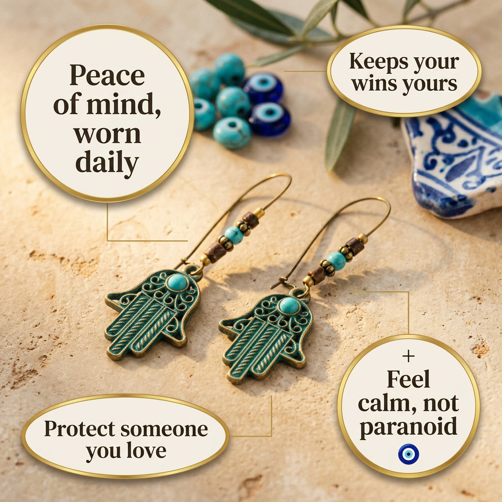 Bronze Hamsa Earrings