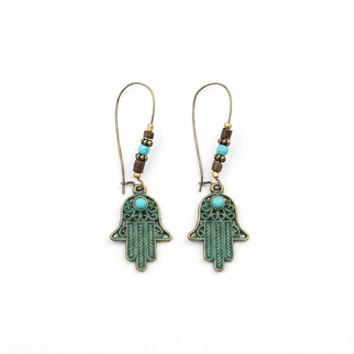 Bronze Hamsa Earrings