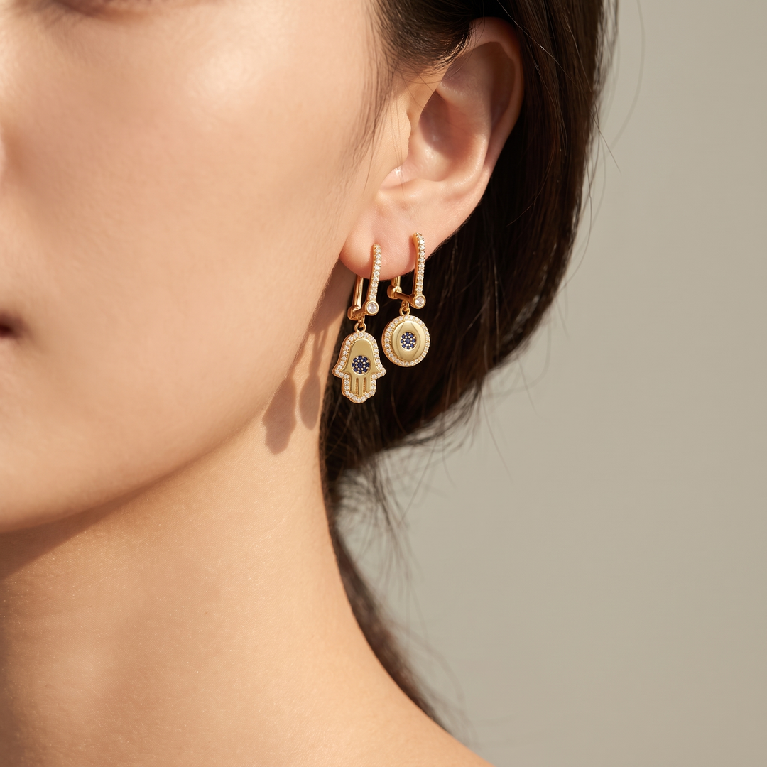 Gold Evil Eye Earrings
