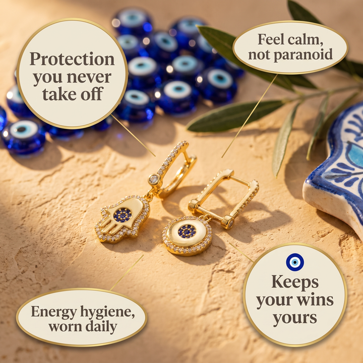 Gold Evil Eye Earrings