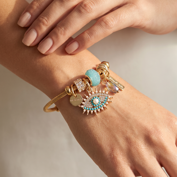 Gold Evil Eye Bangle