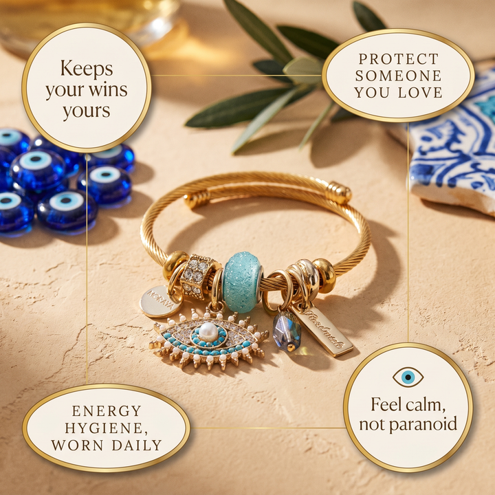 Gold Evil Eye Bangle