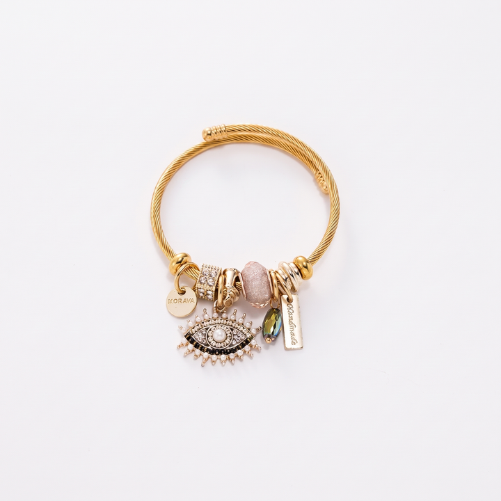 Gold Evil Eye Bangle