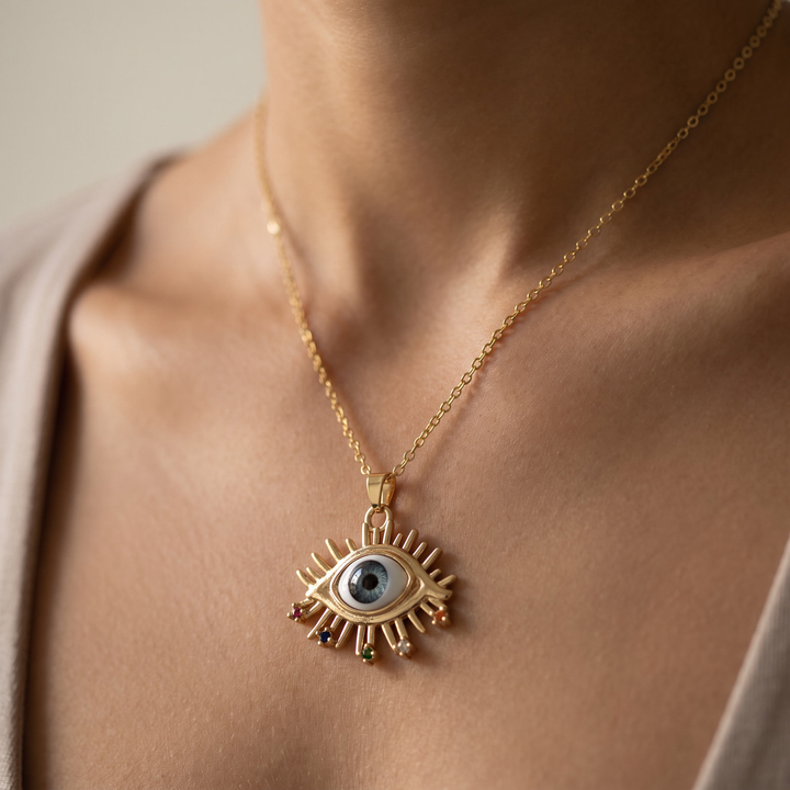 Gold Evil Eye Necklace