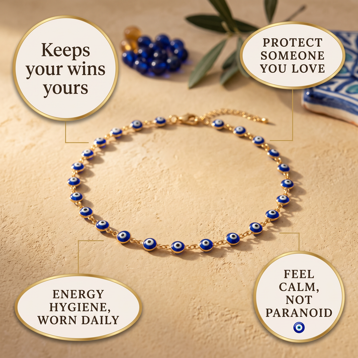 Blue Evil Eye Choker Necklace