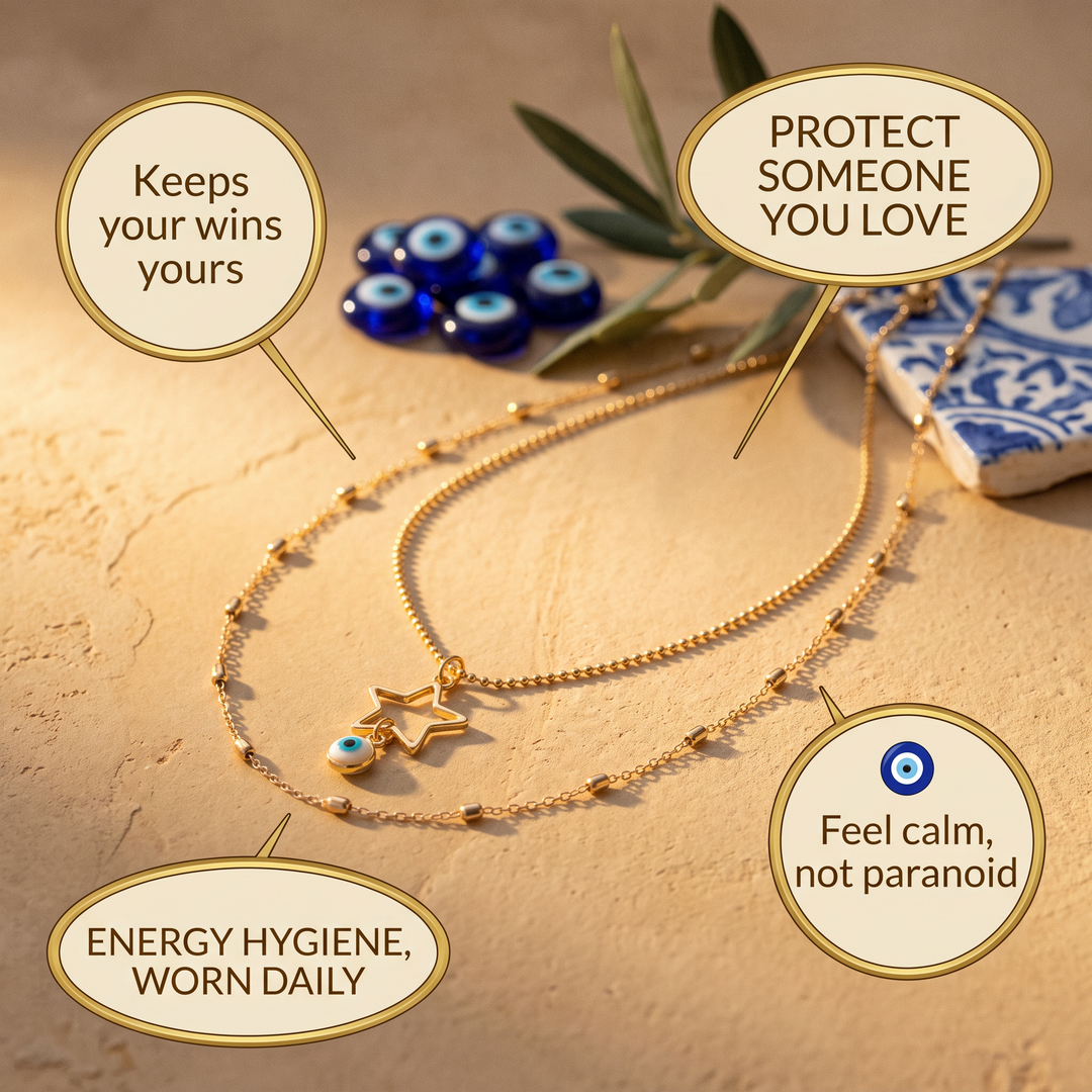 Layered Star Evil Eye Necklace