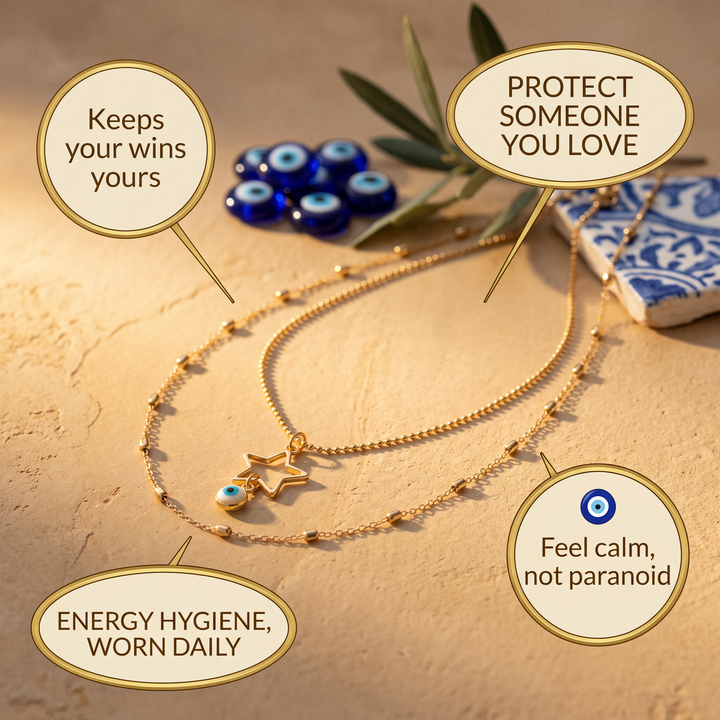 Layered Star Evil Eye Necklace