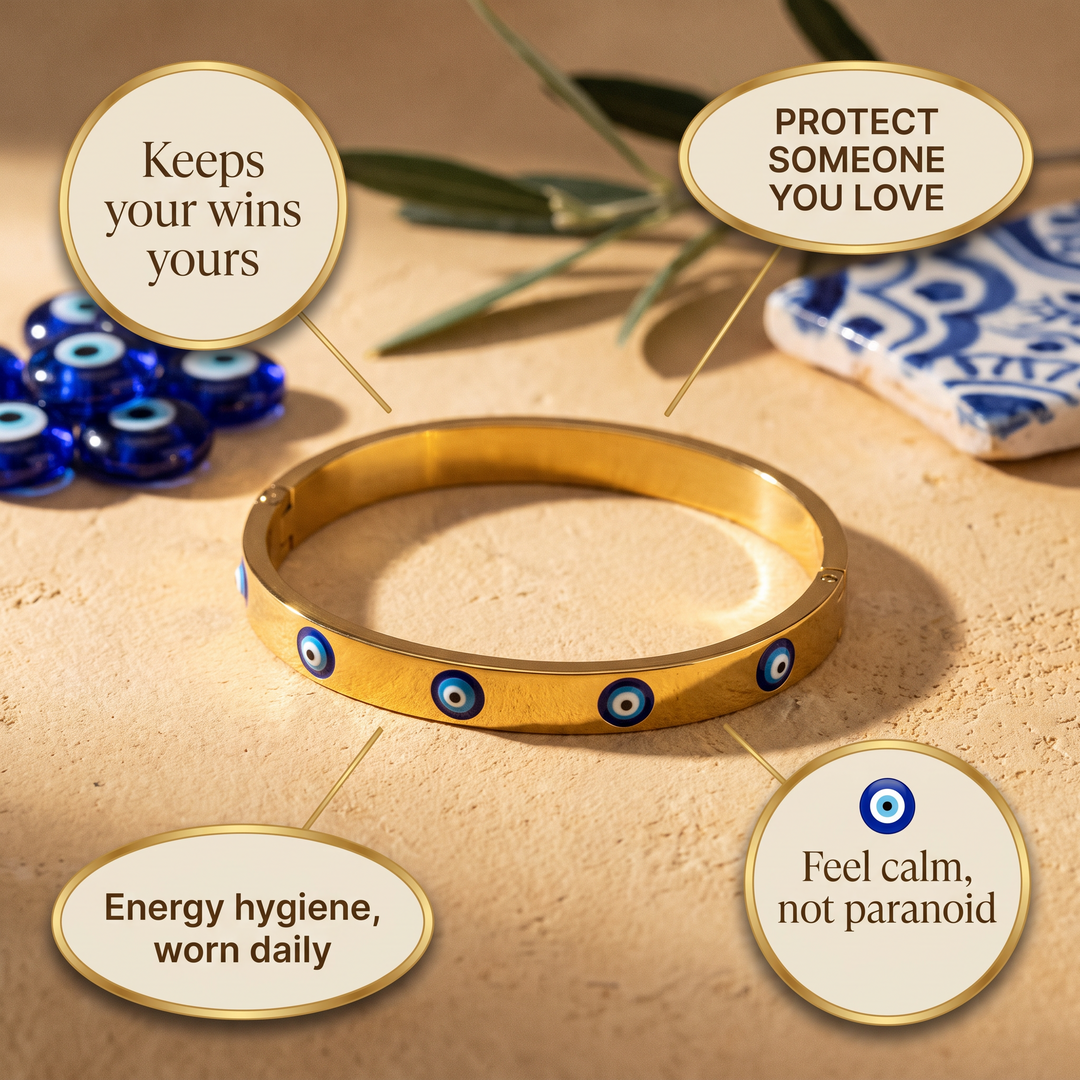Gold Evil Eye Bangle