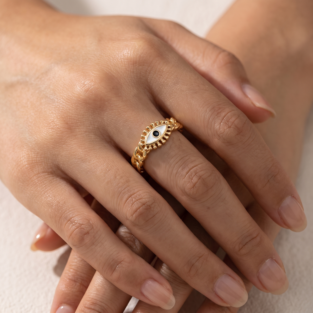 Gold Evil Eye Ring
