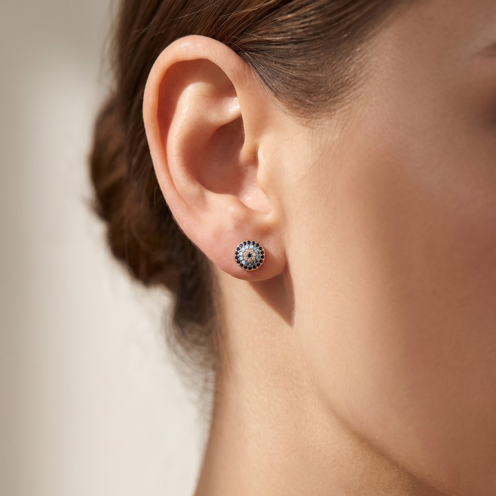Blue Evil Eye Studs