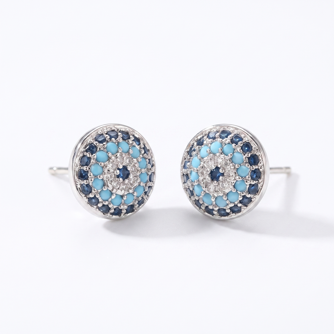 Blue Evil Eye Studs