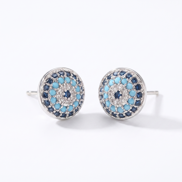 Blue Evil Eye Studs