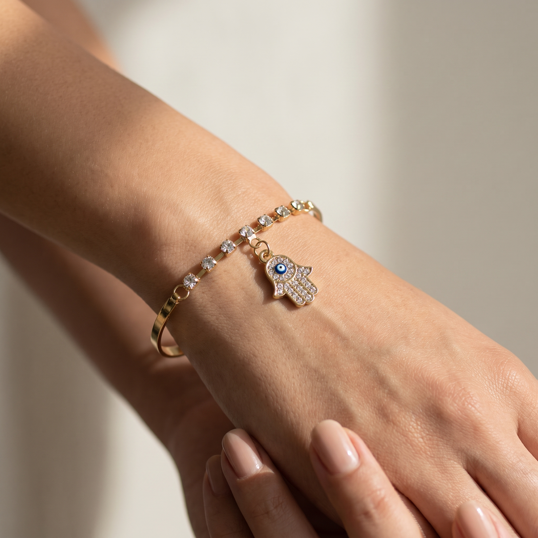 Blue Evil Eye Hamsa Bracelet