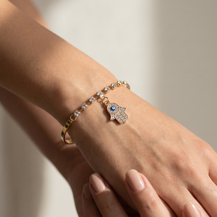 Blue Evil Eye Hamsa Bracelet