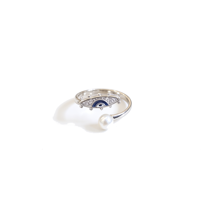 Pearl Evil Eye Ring