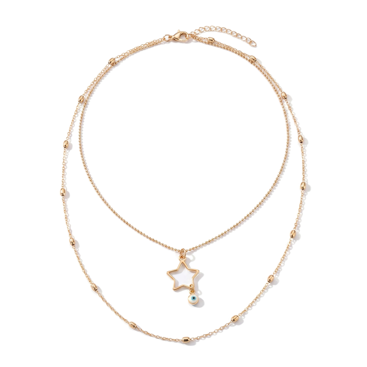 Layered Star Evil Eye Necklace